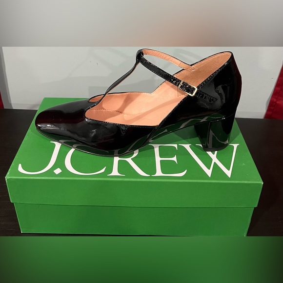 J. Crew Shoes - I.Crew Millie T-strap heels in patent leather | black | size 6.5